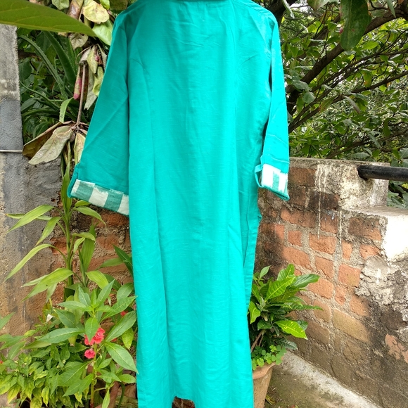 L Turquoise Kurta - Picture 3 of 12
